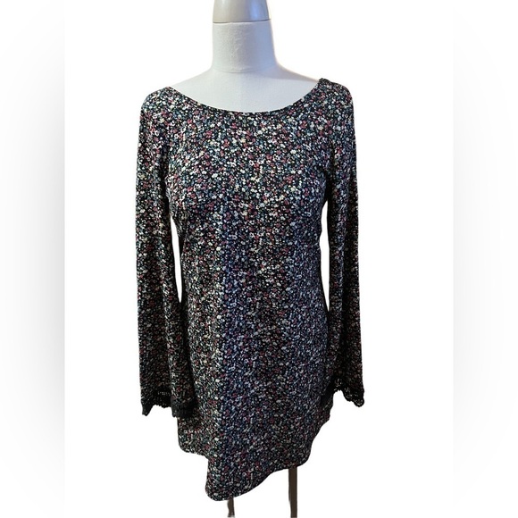 Band of Gypsies Lace floral Sleeve Mod Swing Dress size m - Picture 5 of 11